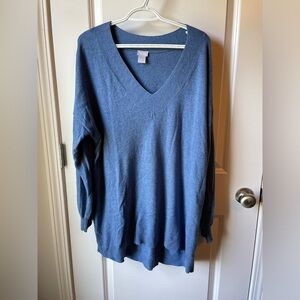 Chicos cashmere blend v neck tunic sweater size 3/xl